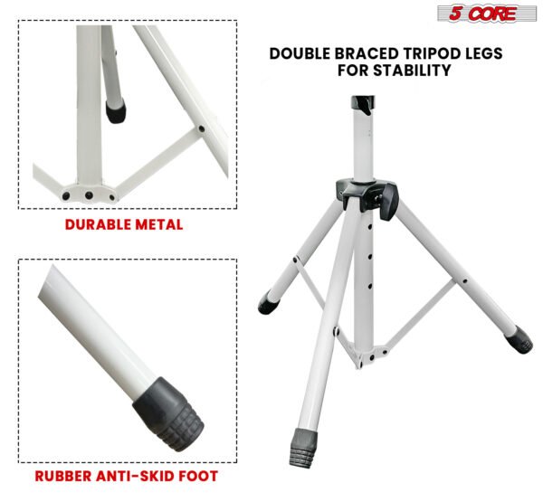 5 Core Drum Throne | White Drum Chair| Height Adjustable Heavy Duty Upgraded Drum Stool with Extra Thick Comfortable Seat| Portable Drum Thrones for Adults & Children- DS 01 WH - Image 5