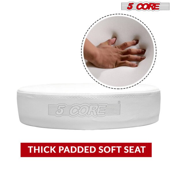 5 Core Drum Throne | White Drum Chair| Height Adjustable Heavy Duty Upgraded Drum Stool with Extra Thick Comfortable Seat| Portable Drum Thrones for Adults & Children- DS 01 WH - Image 7
