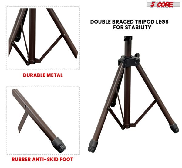 5 Core Drum Throne | Brown Drum Chair| Height Adjustable Heavy Duty Upgraded Drum Stool with Extra Thick Comfortable Seat| Portable Drum Thrones for Adults & Children- DS 01 BR - Image 4