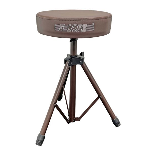5 Core Drum Throne | Brown Drum Chair| Height Adjustable Heavy Duty Upgraded Drum Stool with Extra Thick Comfortable Seat| Portable Drum Thrones for Adults & Children- DS 01 BR