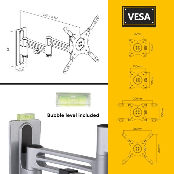 Atlantic Full Motion Lockable RV TV Mount for 23-43" - Image 3