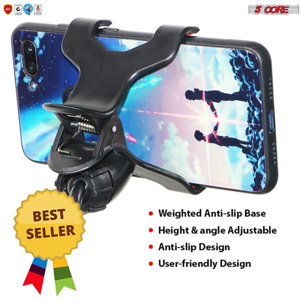5 Core Mic Stand with Tablet and Phone Holder ®C Adjustable Gooseneck Microphone Stand; Collapsible Tripod Boom Mic Stand With Mic Clip Holder & Phone Clamp for Singing; Karaoke; Studio; Parties - Image 11