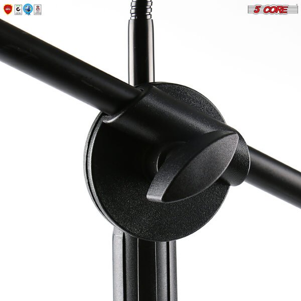 5 Core Mic Stand with Tablet and Phone Holder ®C Adjustable Gooseneck Microphone Stand; Collapsible Tripod Boom Mic Stand With Mic Clip Holder & Phone Clamp for Singing; Karaoke; Studio; Parties - Image 4