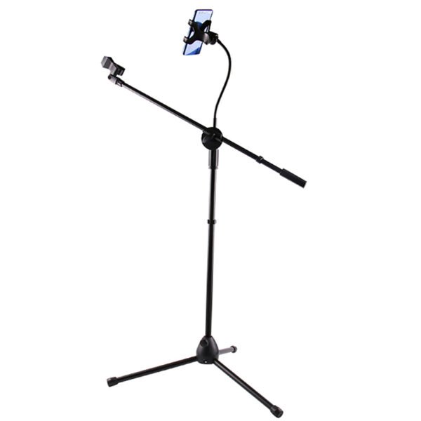 5 Core Mic Stand with Tablet and Phone Holder ®C Adjustable Gooseneck Microphone Stand; Collapsible Tripod Boom Mic Stand With Mic Clip Holder & Phone Clamp for Singing; Karaoke; Studio; Parties - Image 16