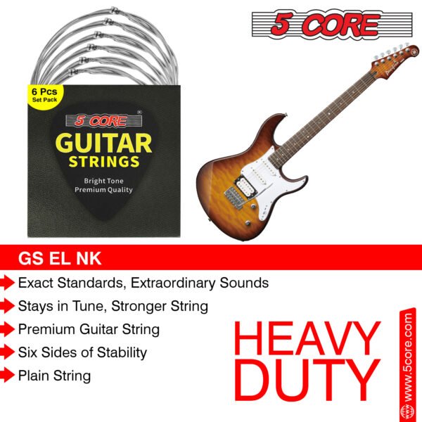 5 Core Electric Guitar Strings; Pure Nickel Guitar Strings .010-.048 Guitar Strings Electric 6 String set GS EL NK - Image 25