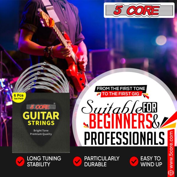 5 Core Electric Guitar Strings; Pure Nickel Guitar Strings .010-.048 Guitar Strings Electric 6 String set GS EL NK - Image 48