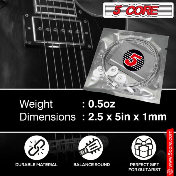 5 Core Electric Guitar Strings; Pure Nickel Guitar Strings .010-.048 Guitar Strings Electric 6 String set GS EL NK - Image 42