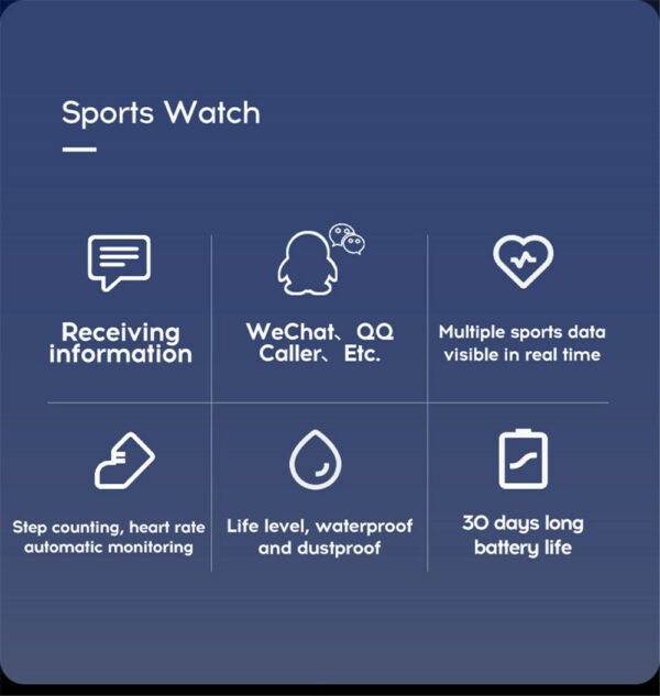 Smart Watch Heart Rate Sleep Monitoring Blood Pressure Smartwatch Men Women Fitness Tracker Watch For Android IOS - Image 5