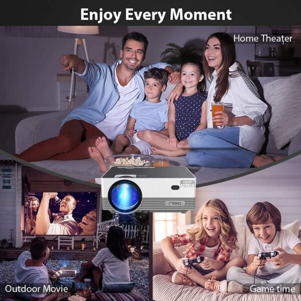 MOOKA Q6 Native 1080P WiFi Bluetooth Projector, Upgraded 8500L HD Video Projector with Carrying Bag, Support 4K & 300' Display, silver - Image 3