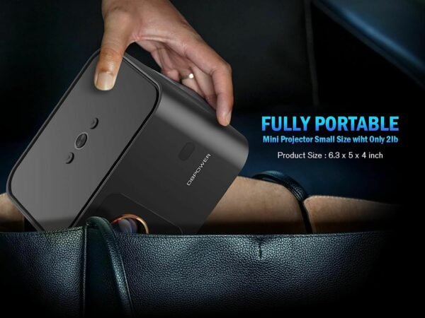 5G WiFi Mini Bluetooth Projector 4K Support, 300 ANSI HD 1080P Portable Video Projector, ±40° Vertical Keystone|Zoom|Timer, DBPOWER Smartphone Projector Outdoor Movie for PC/Laptop/TV - Image 8