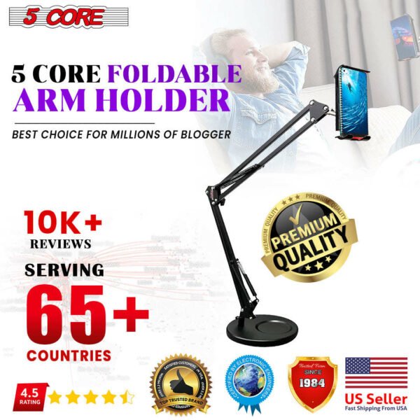 Phone Holder Stand Universal Phone Mount Flexible 360°„ Rotation Long Arm Cell Phone Holder for Bed; Office; Kitchen 5 Core ARM MOB - Image 12