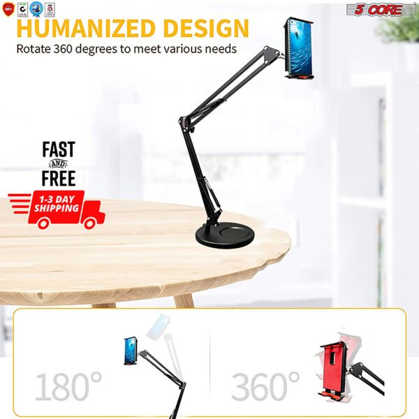 Phone Holder Stand Universal Phone Mount Flexible 360°„ Rotation Long Arm Cell Phone Holder for Bed; Office; Kitchen 5 Core ARM MOB - Image 7