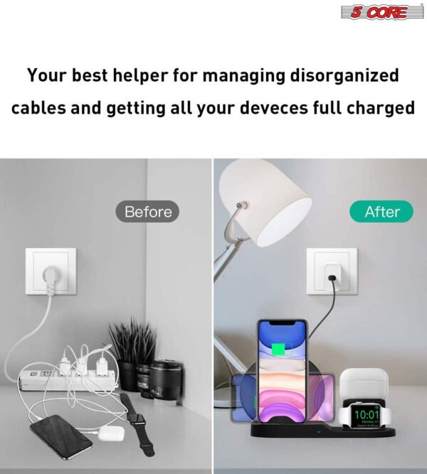 Wireless Fast Charge Stand Dock 3in1 Phone Charging Watch Ear Pods Charger Samsung Galaxy S9+ iPhone XS Wire Less 8 5 Core cell phone accessories  WCR 3 - Image 6