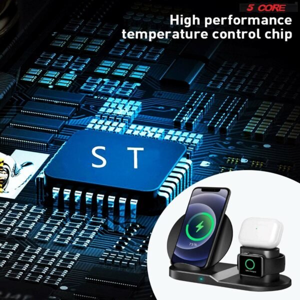 Wireless Fast Charge Stand Dock 3in1 Phone Charging Watch Ear Pods Charger Samsung Galaxy S9+ iPhone XS Wire Less 8 5 Core cell phone accessories  WCR 3 - Image 8