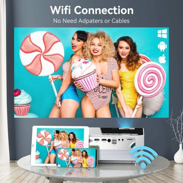 MOOKA Native 1080P WiFi Bluetooth 4K Projectors 8500L Video Movie Theater Home - Image 11