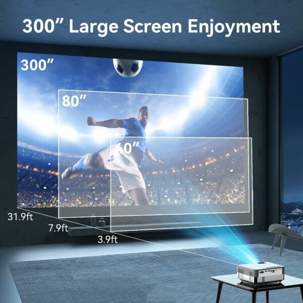 MOOKA Native 1080P WiFi Bluetooth 4K Projectors 8500L Video Movie Theater Home - Image 13