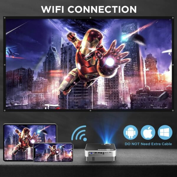 MOOKA Native 1080P WiFi Bluetooth 4K Projectors 8500L Video Movie Theater Home - Image 3