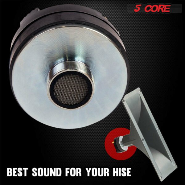 5 Core 2PCS Horn Tweeter Replacement Compression Driver 135W RMS Tweeter 8 Ohm Compact PA Horn Speakers Heavy Duty All Weather Use Audio Horn Speakers 18 T.P.I Tapping - CD 135 2PCS - Image 3