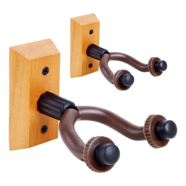 5 Core Guitar Hanger Holder - Electric Acoustic & Bass Guitars for Home Studio Musical Instruments - Wall Mount with Accessories (Wooden 2 Pieces) - GH WD 2PCS