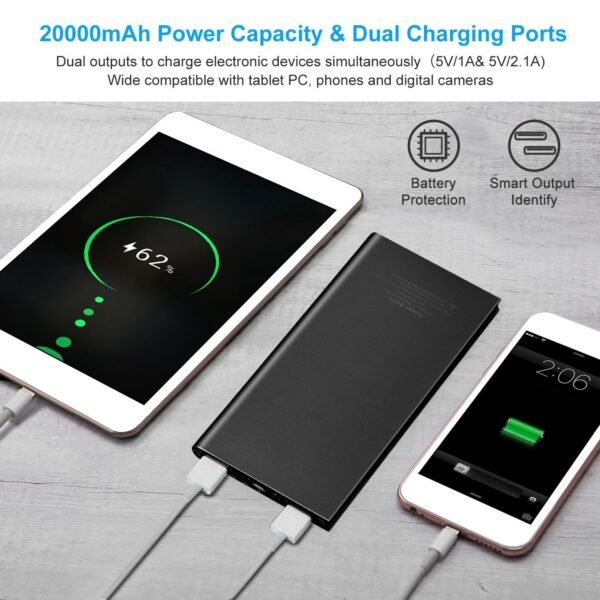 20000mAh Power Bank Ultra-thin External Battery Pack Phone Charger - Image 5