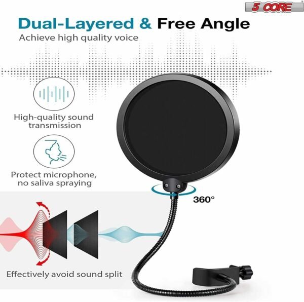 XLR Microphone Condenser Mic for Computer Gaming; Podcast Tripod Stand Kit for Streaming; Recording; Vocals; Voice; Cardioids Studio Microphone 5 Core RM 7 BLU - Image 4